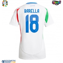 Ženski Nogometni dresi Italija Nicolo Barella #18 Gostujoči EP 2024 Kratek Rokav